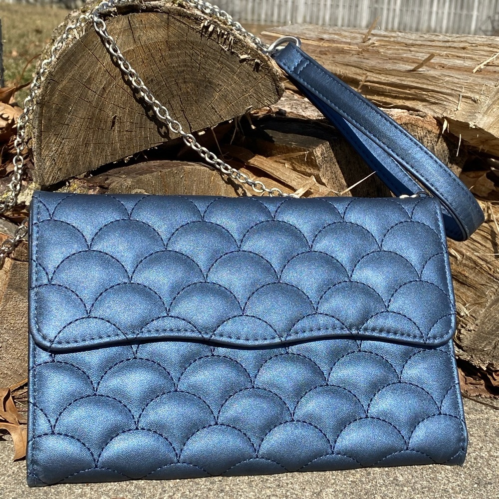Blue Mermaid stitch Crossbody Purse